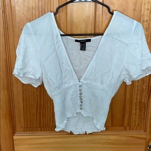 Forever 21 White Button-up Blouse